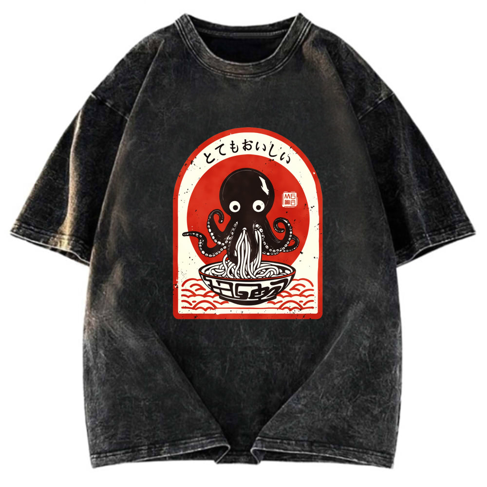 Tokyosol Ramen Lover Octopus Washed T Shirt