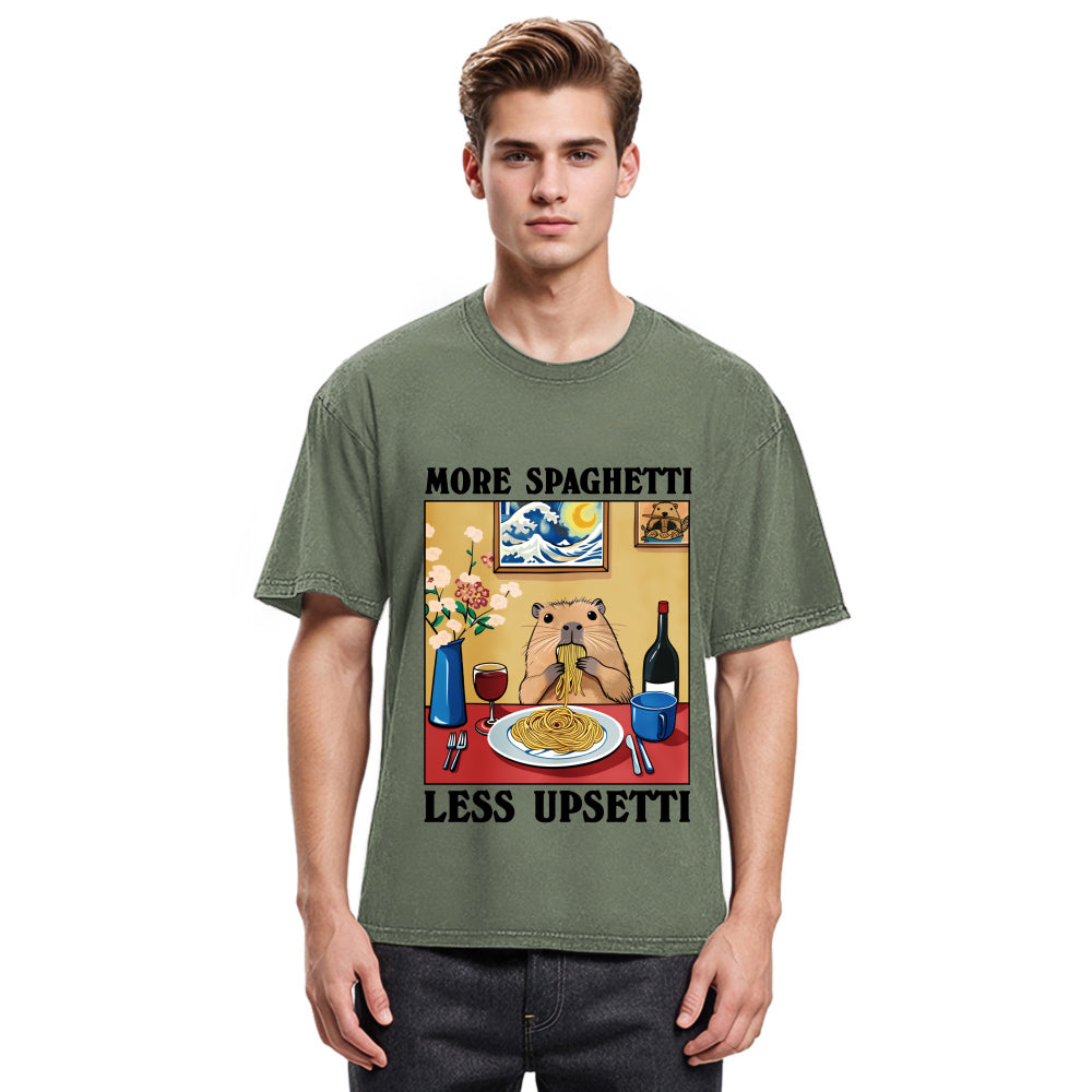 Tokyosol More Spaghetti Less Upsetti Capybara Washed T-Shirt