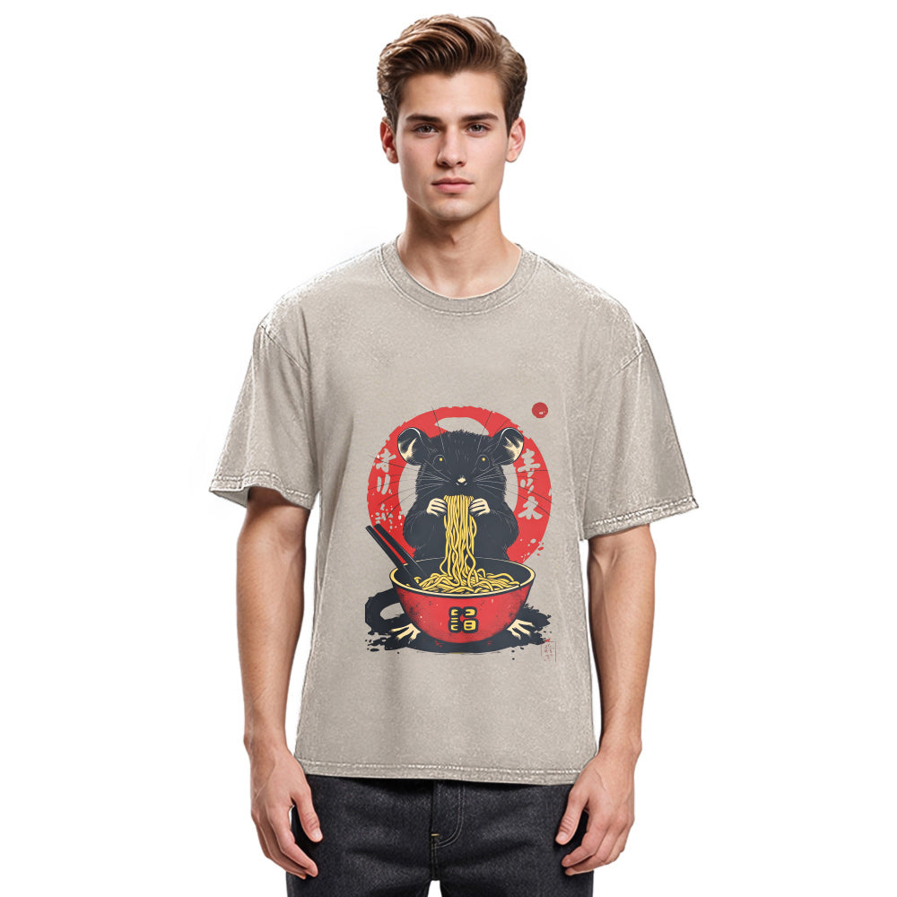 Tokyosol Retro Rat Ramen Washed T Shirt