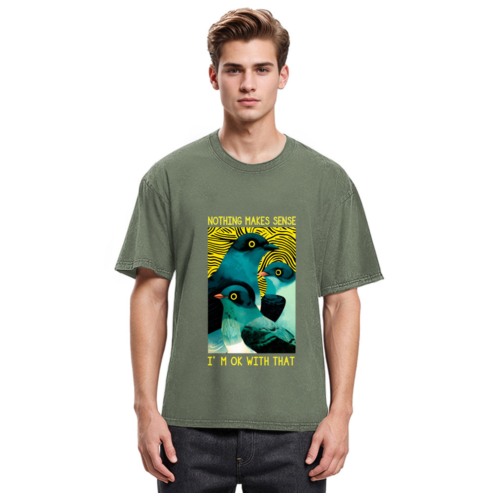 Tokyosol Nothing Makes Sense Washed T Shirt
