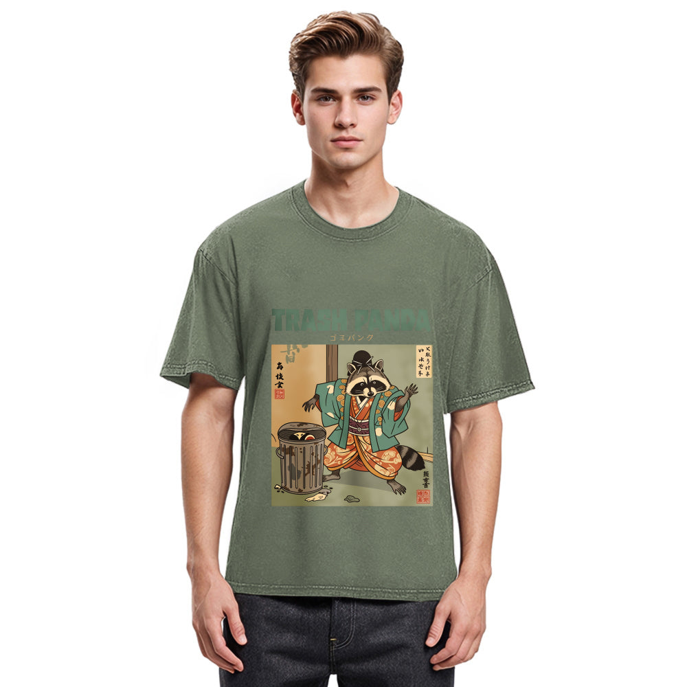 Tokyosol Trash Panda Traditional Japanese Meme Washed T Shirt