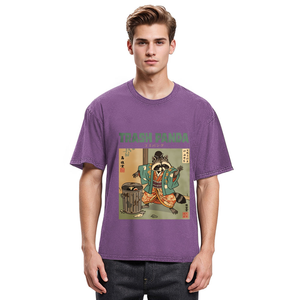 Tokyosol Trash Panda Traditional Japanese Meme Washed T Shirt