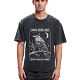 Tokyosol Funny Crows Before Bros Washed T Shirt