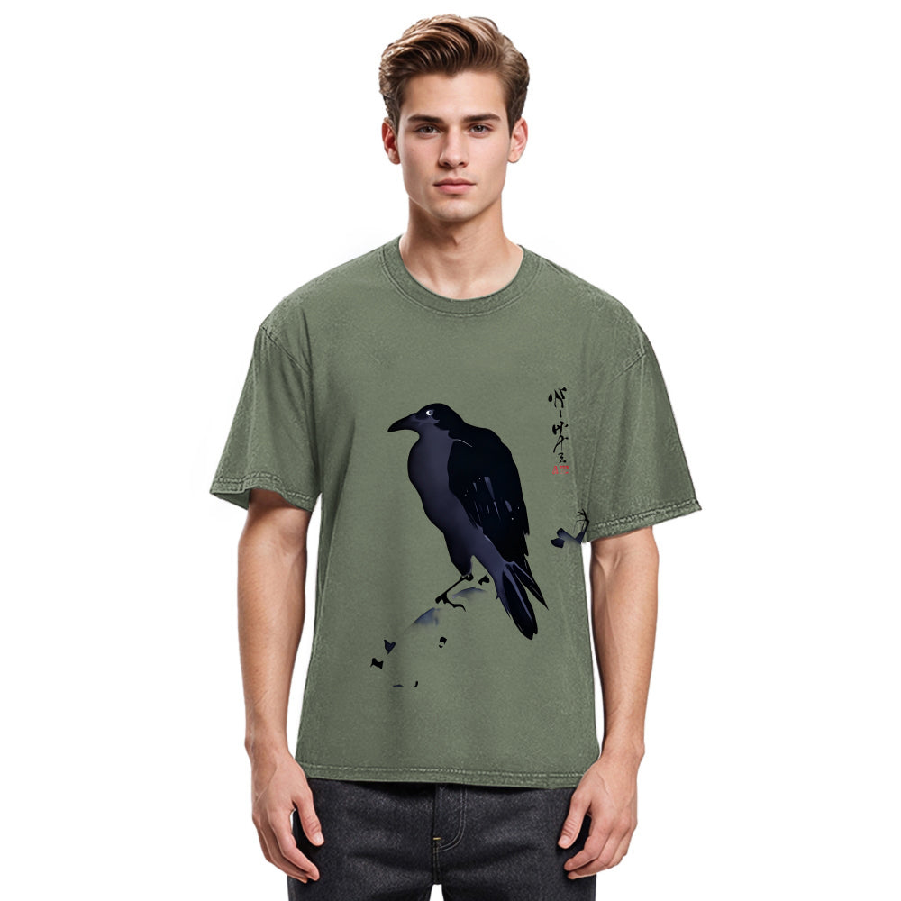 Tokyosol Japanese Kyosai Crow Washed T Shirt