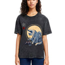 Tokyosol Cute Japanese Sushi Cat Washed T Shirt