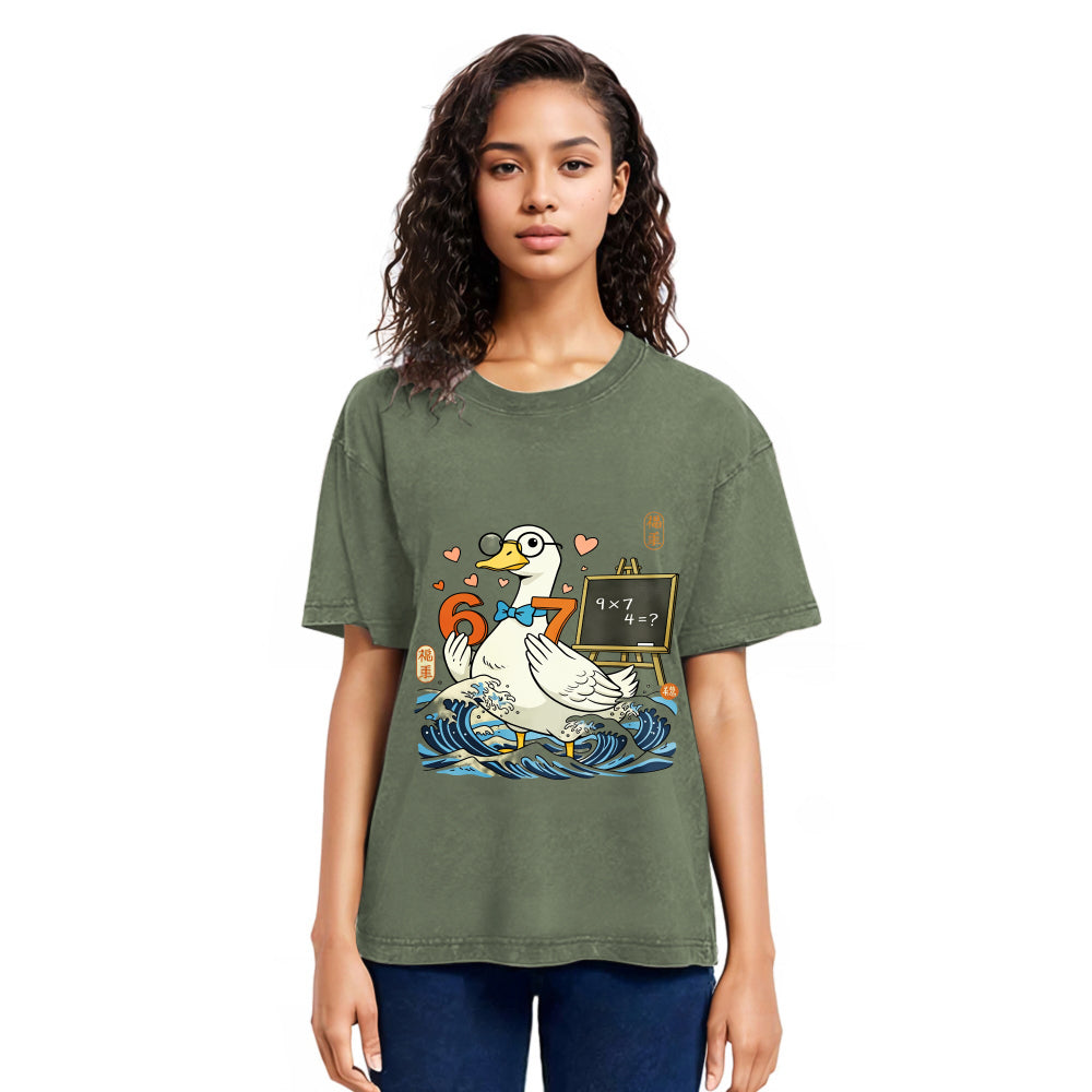 Tokyosol Japanese Goose Teacher 6 7 Meme Washed T Shirt