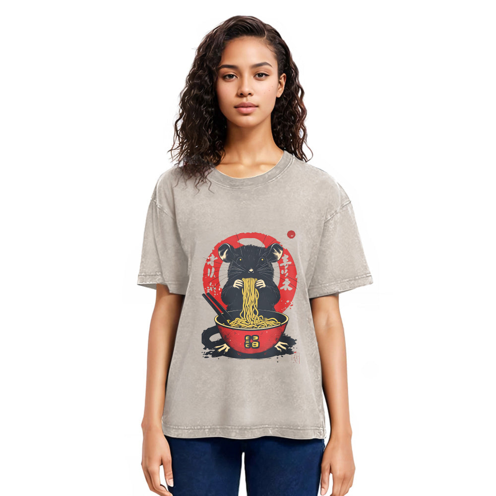 Tokyosol Retro Rat Ramen Washed T Shirt