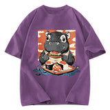 Tokyosol Moo Deng Eat Sushi Washed T Shirt
