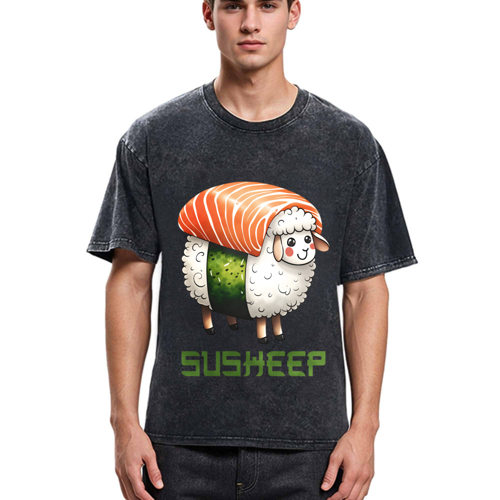 Tokyosol Susheep Funny Washed T Shirt