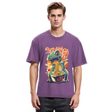 Tokyosol Cute Dinosaur Ramen Washed T Shirt