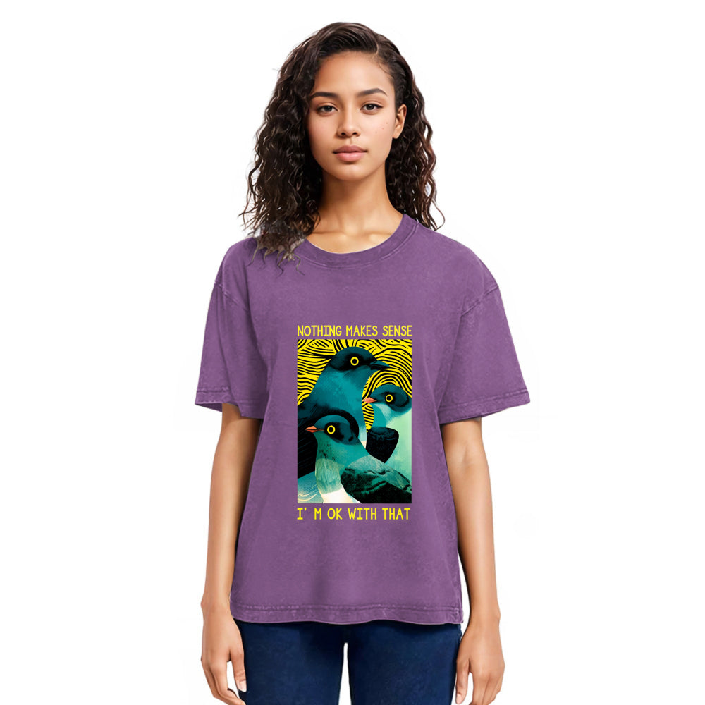 Tokyosol Nothing Makes Sense Washed T Shirt