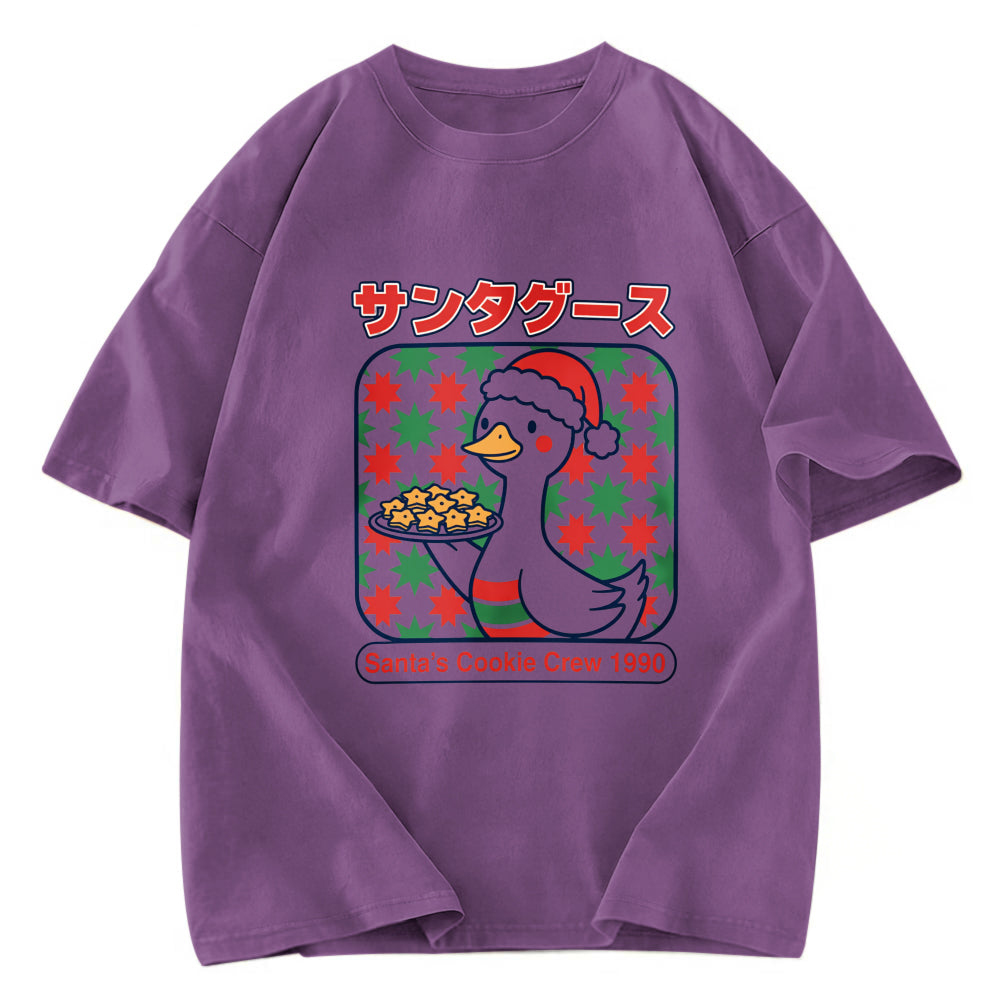 Tokyosol Kawaii Christmas Goose Washed T Shirt