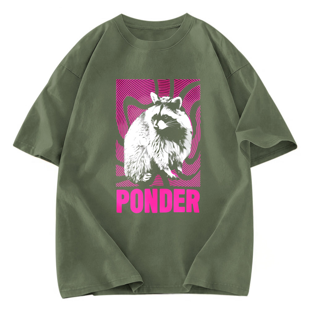 Tokyosol Ponder Raccoon Washed T Shirt
