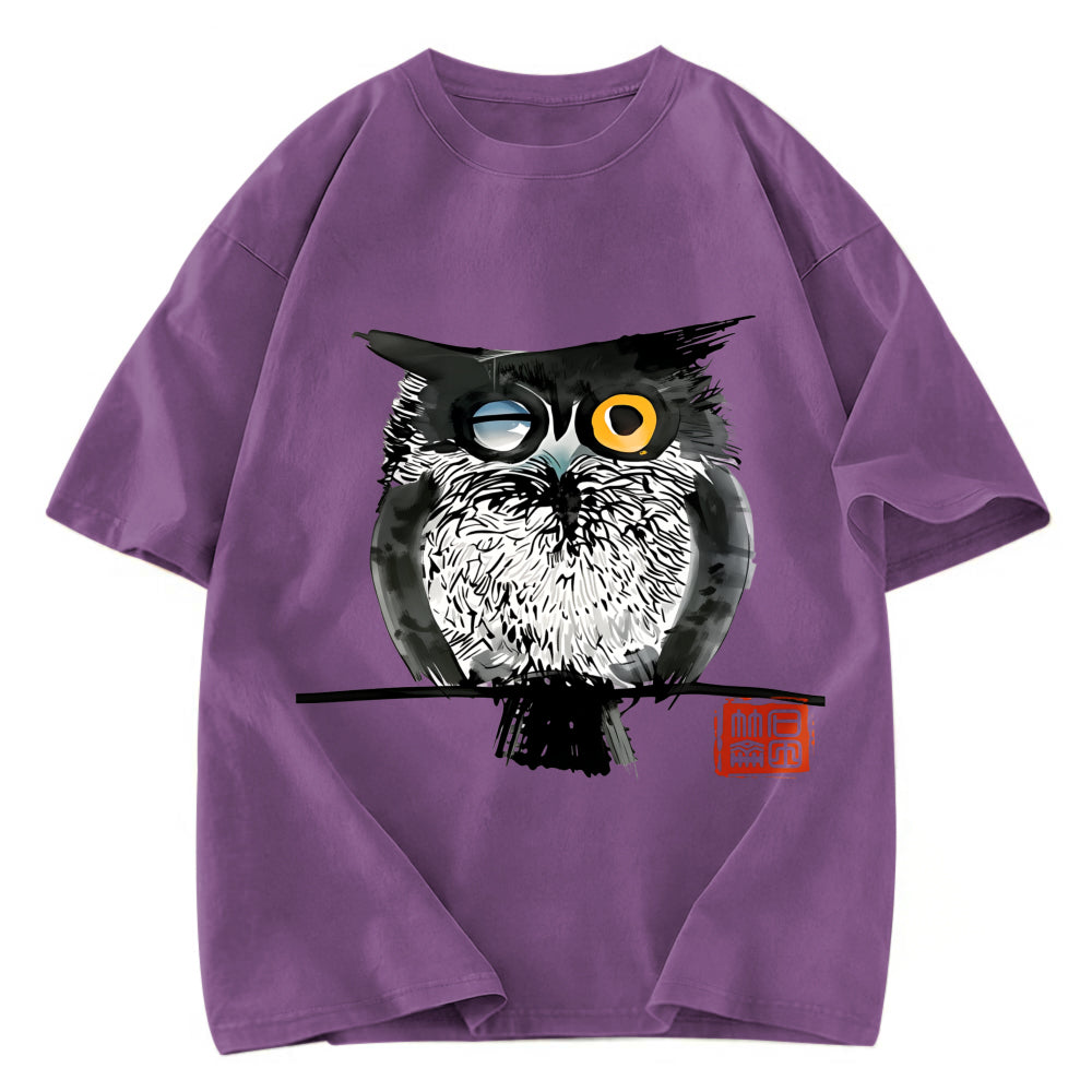 Tokyosol Wink Owl Washed T Shirt