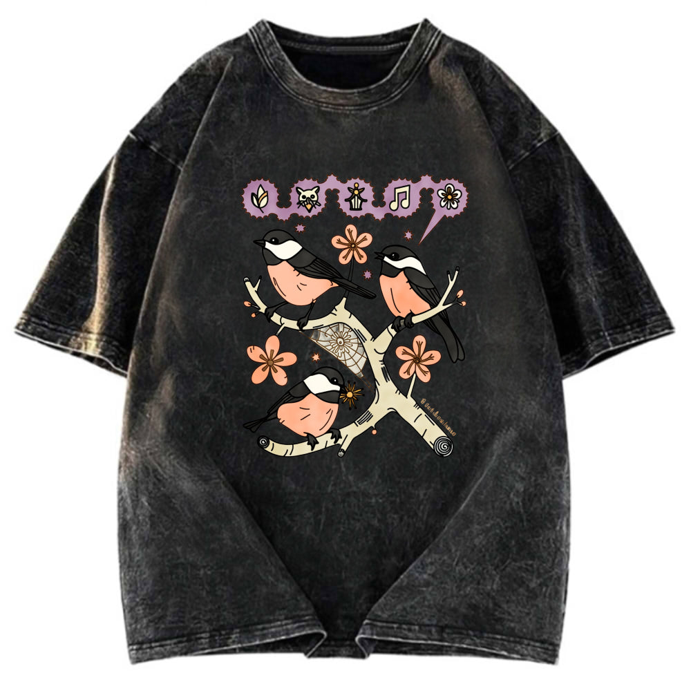 Tokyosol Chickadee Fleece Lined T Shirt