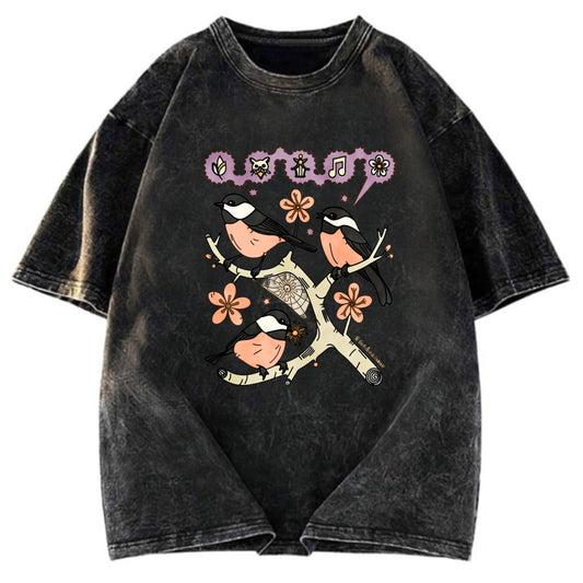Tokyosol Chickadee Fleece Lined T Shirt