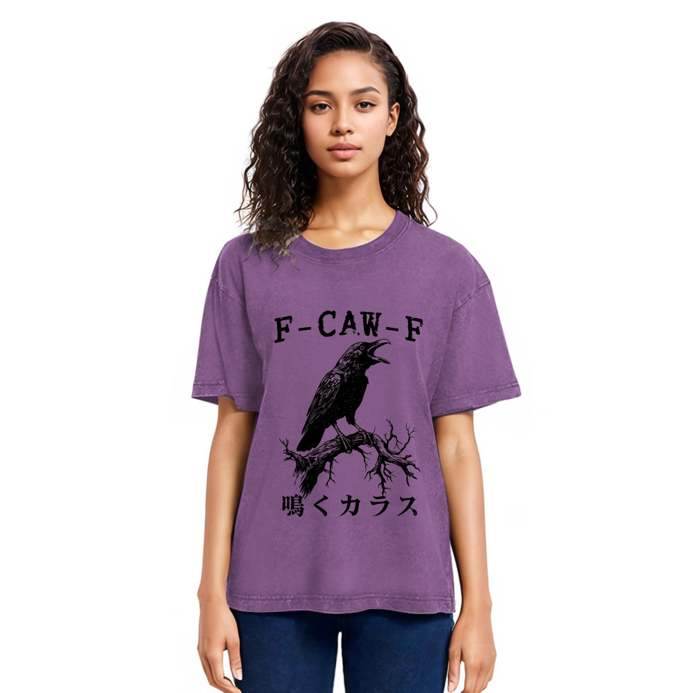 Tokyosol Funny Crow Call Washed T Shirt