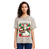 Tokyosol Funny Goose Christmas Washed T Shirt