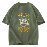 Tokyosol Cat Obsessed With Ramen Washed T Shirt