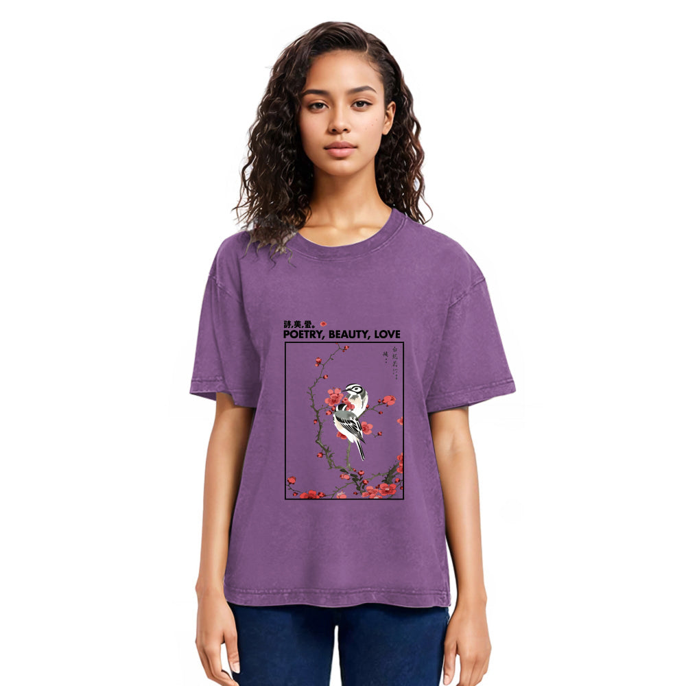 Tokyosol Japanese Ink Painting Washed T Shirt