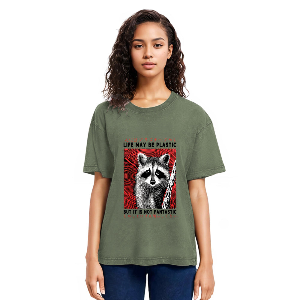 Tokyosol Raccoon Vintage Japanese Washed T Shirt