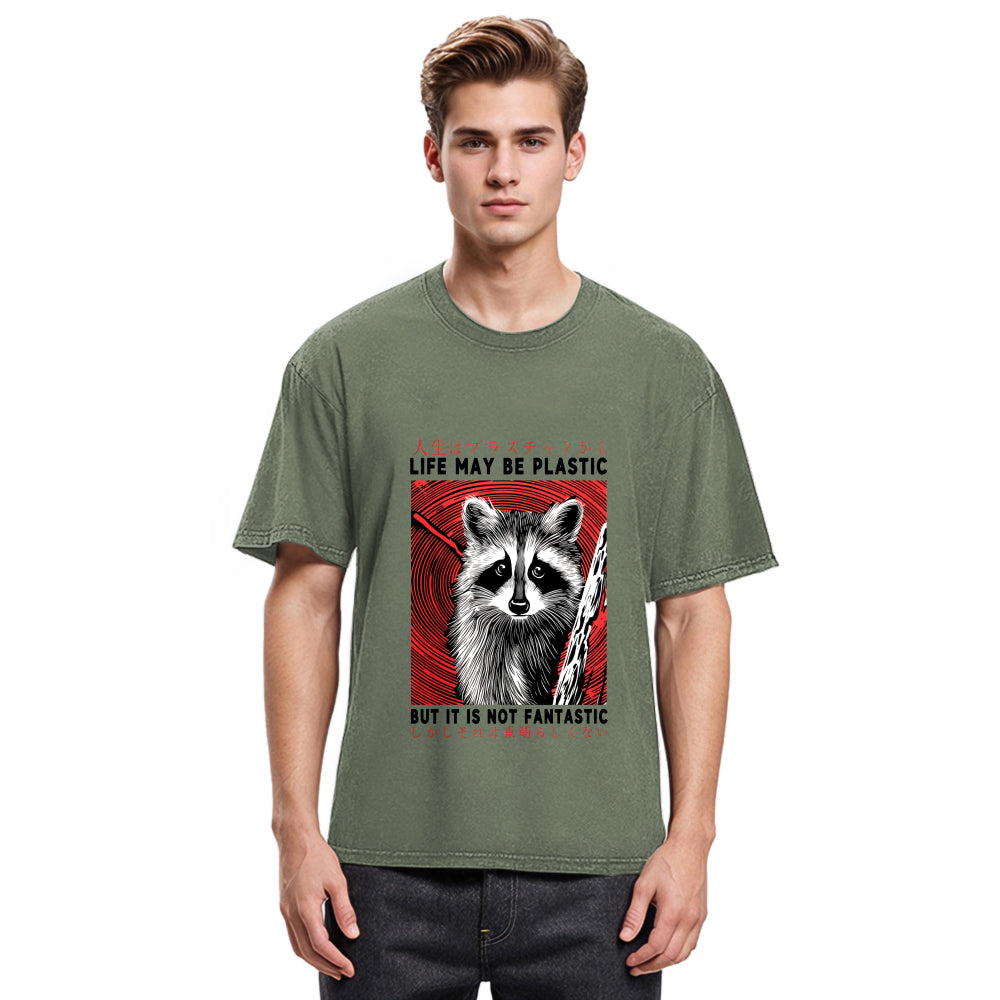 Tokyosol Raccoon Vintage Japanese Washed T Shirt