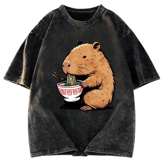 Tokyosol Ramen Lover Capybara Washed T Shirt