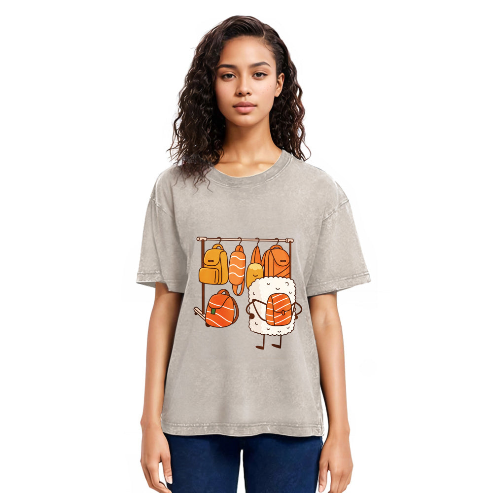 Tokyosol Sushi Is Selecting Backpacks Washed T Shirt