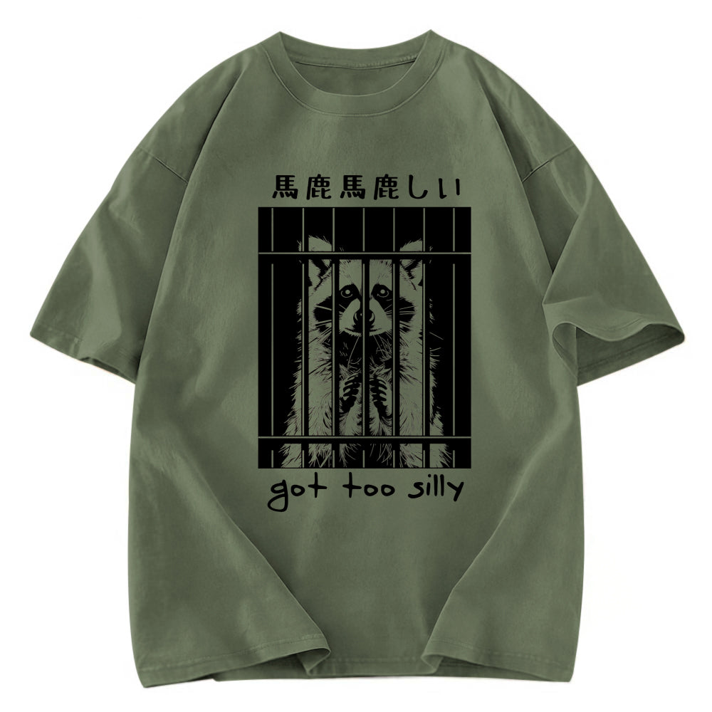 Tokyosol Raccoon Got Too Silly Washed T Shirt