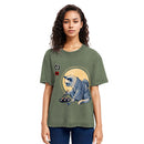 Tokyosol Cute Japanese Sushi Cat Washed T Shirt