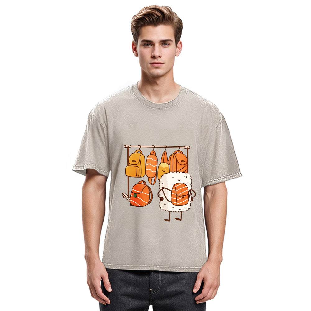 Tokyosol Sushi Is Selecting Backpacks Washed T Shirt