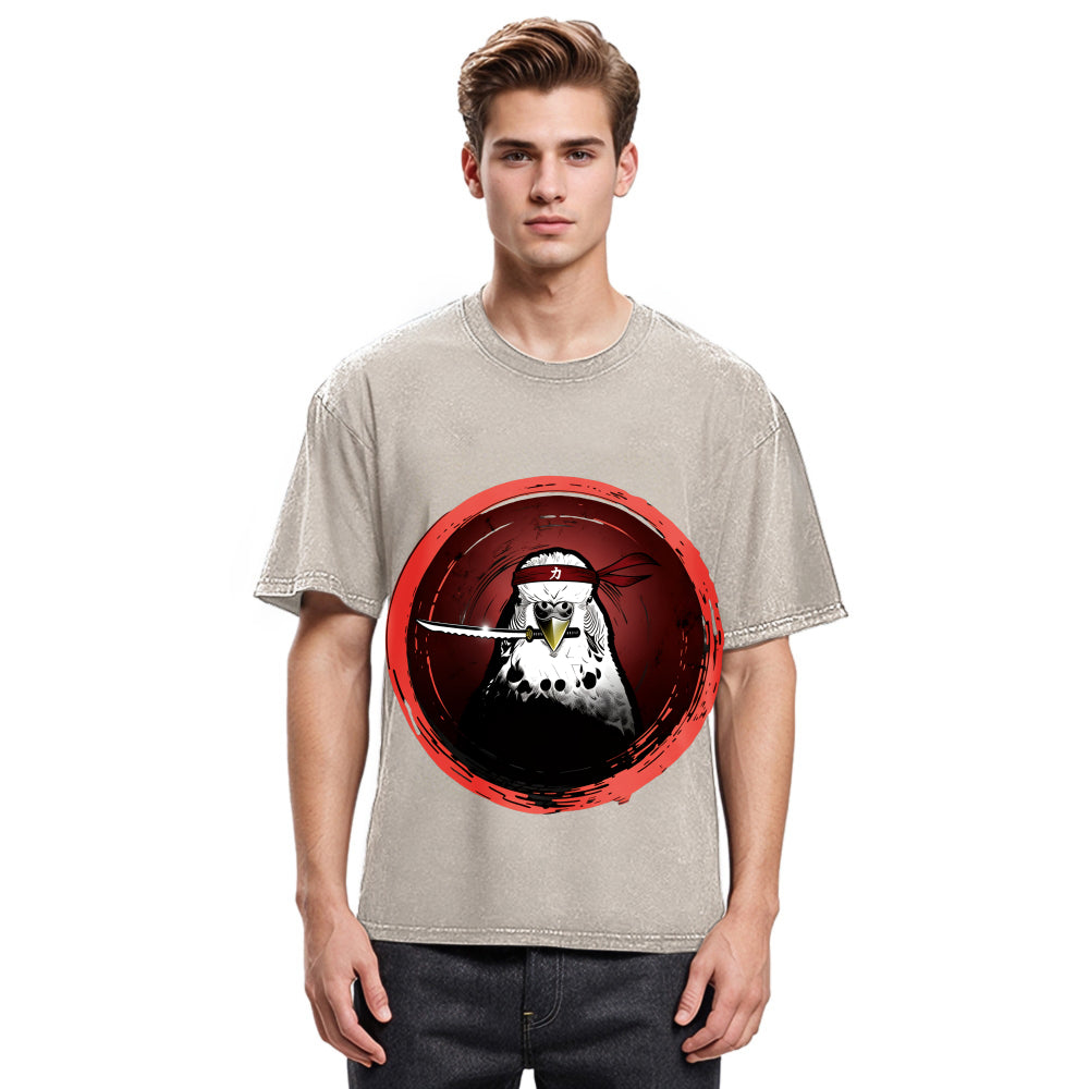 Tokyosol Funny Parrot Samura Washed T Shirt