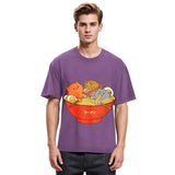 Tokyosol Cute Cat Ramen Washed T Shirt