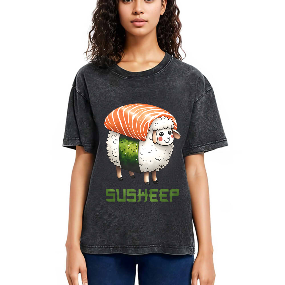 Tokyosol Susheep Funny Washed T Shirt