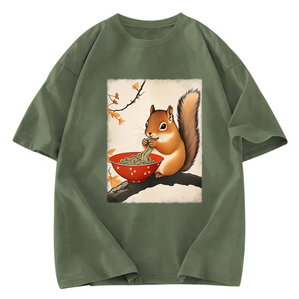 Tokyosol Squirrel Eating Ramen Washed T Shirt