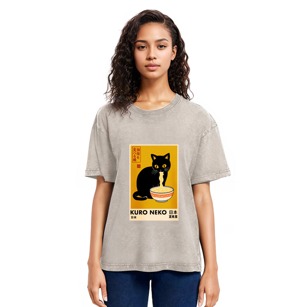 Tokyosol Kuro Neko Ramen Washed T-Shirt