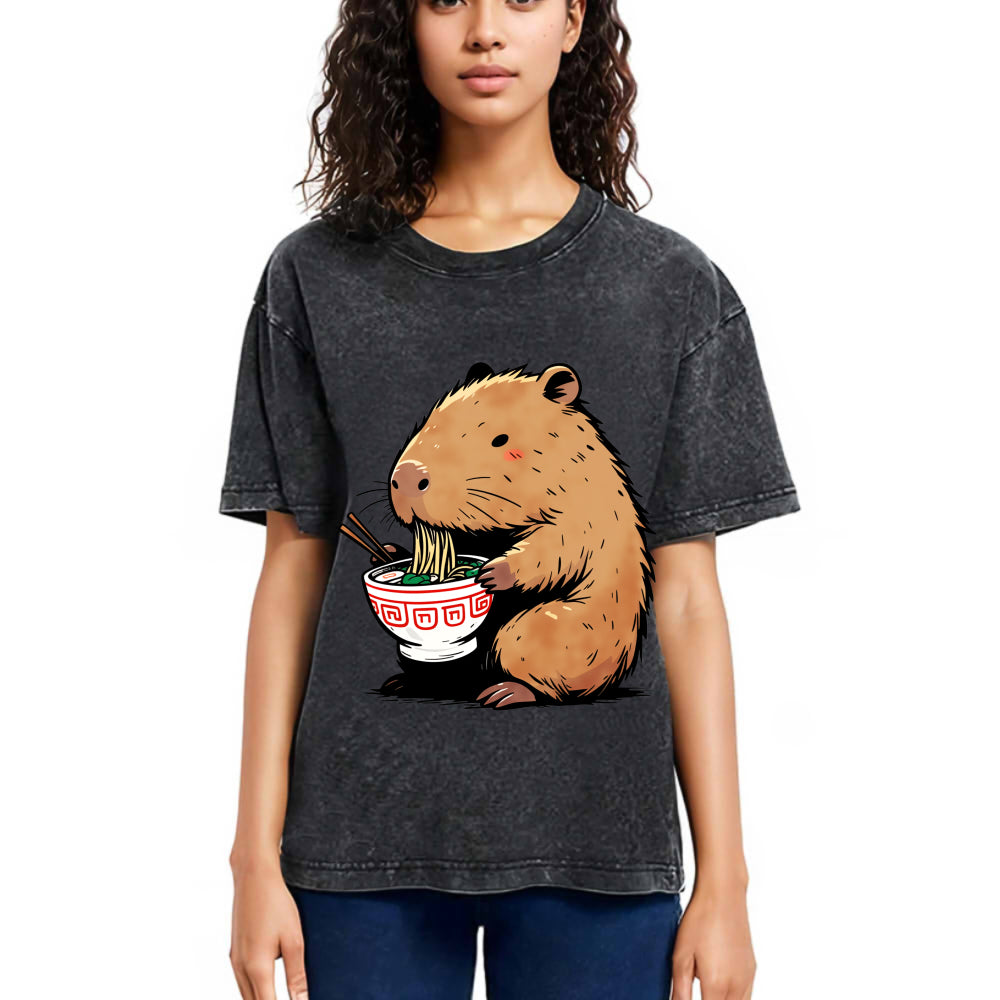 Tokyosol Ramen Lover Capybara Washed T Shirt