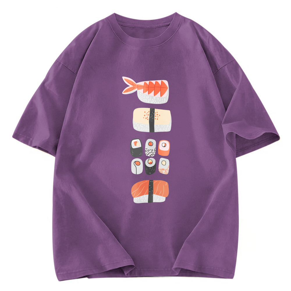 Tokyosol Japanese Sushi Nigiri Maki Roll Washed T Shirt