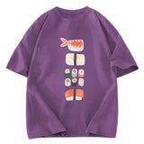 Tokyosol Japanese Sushi Nigiri Maki Roll Washed T Shirt