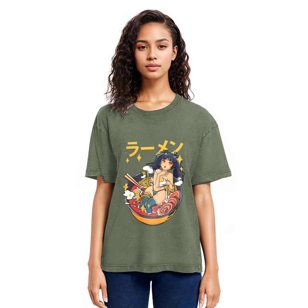 Tokyosol Girls And Ramen Washed T Shirt