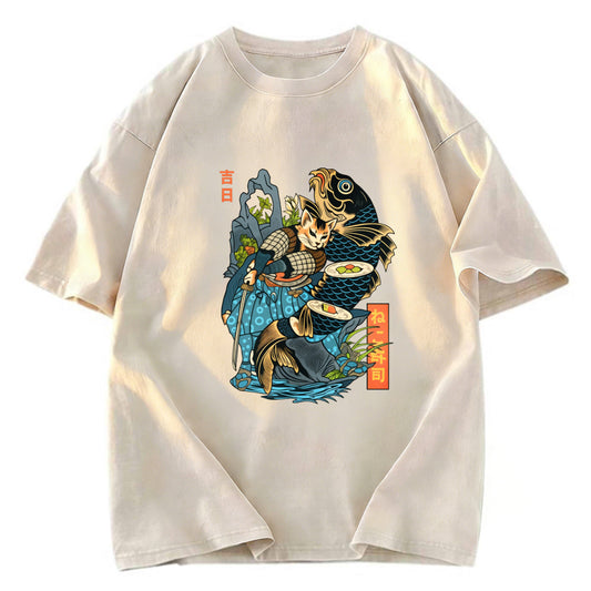 Tokyosol Neko Sushi Washed T Shirt