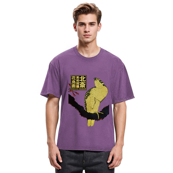 Tokyosol Hokusai Museum Flower And Bird Washed T Shirt