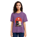 Tokyosol Black And White Cat Vintage Washed T Shirt