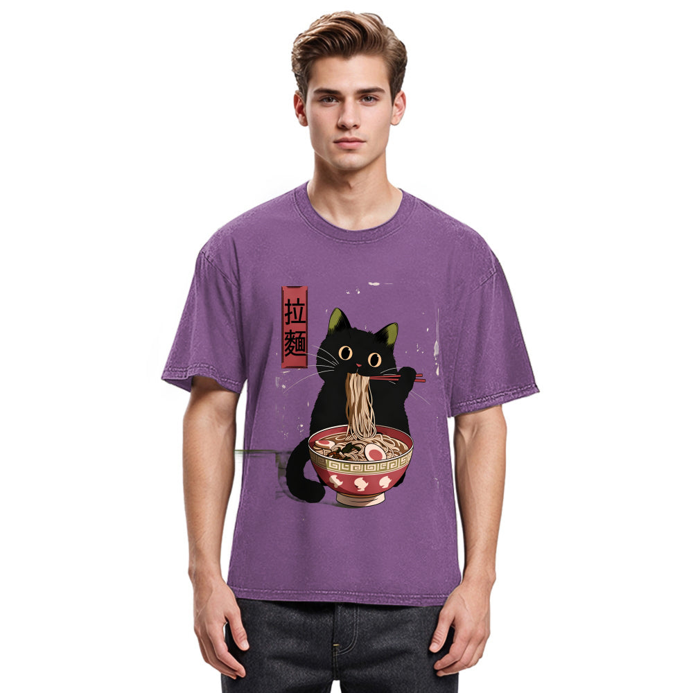 Tokyosol Vintage Japanese Cat Washed T-Shirt