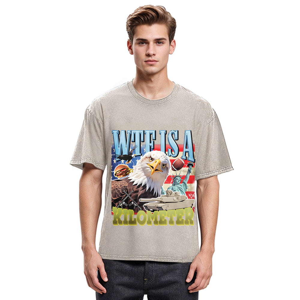 Tokyosol Funny Eagle Meme Washed T Shirt