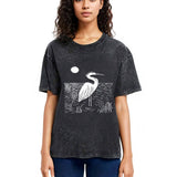 Tokyosol Woodcut Crested Lbis Washed T Shirt