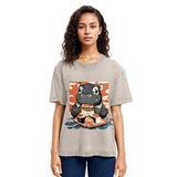 Tokyosol Moo Deng Eat Sushi Washed T Shirt