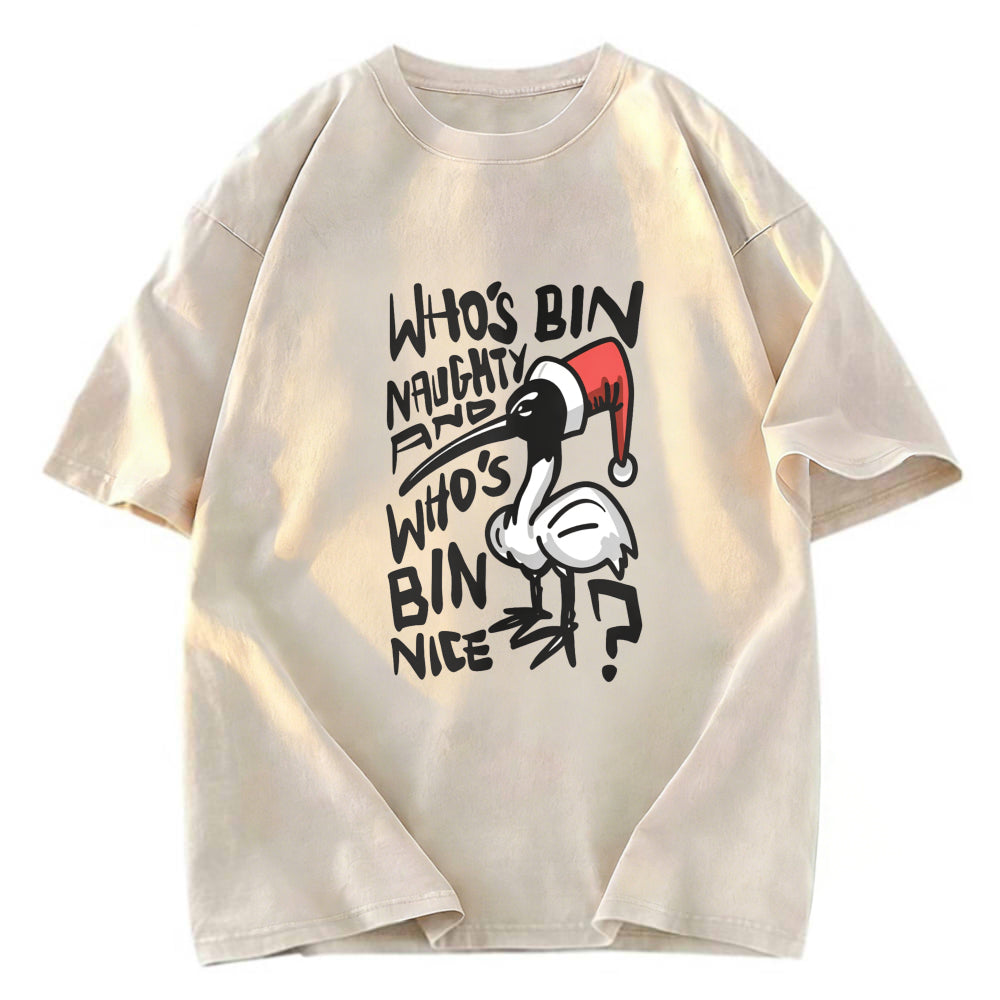 Tokyosol Christmas Bin Chicken Washed T Shirt