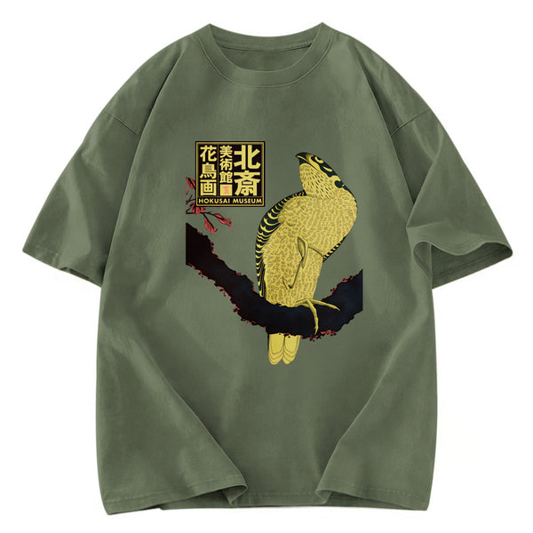 Tokyosol Hokusai Museum Flower And Bird Washed T Shirt
