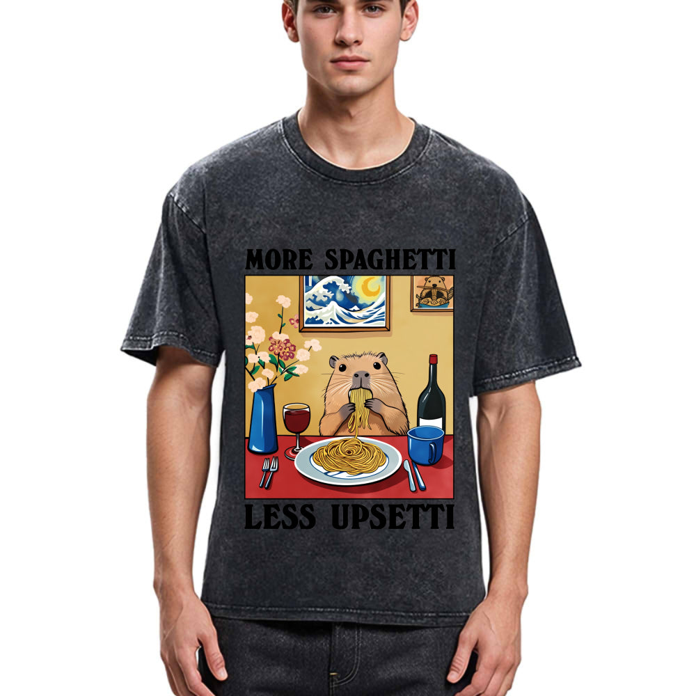 Tokyosol More Spaghetti Less Upsetti Capybara Washed T-Shirt